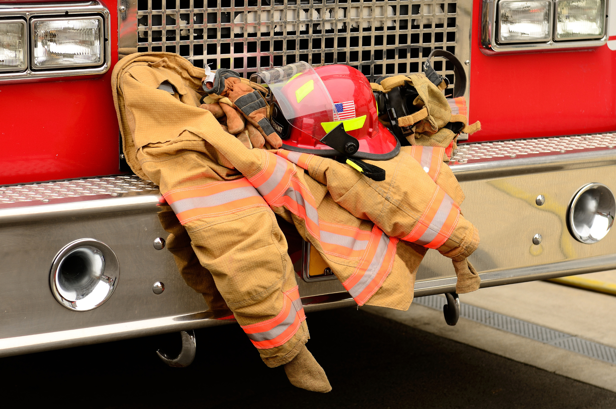 Firefighter Jacket on Firetruck