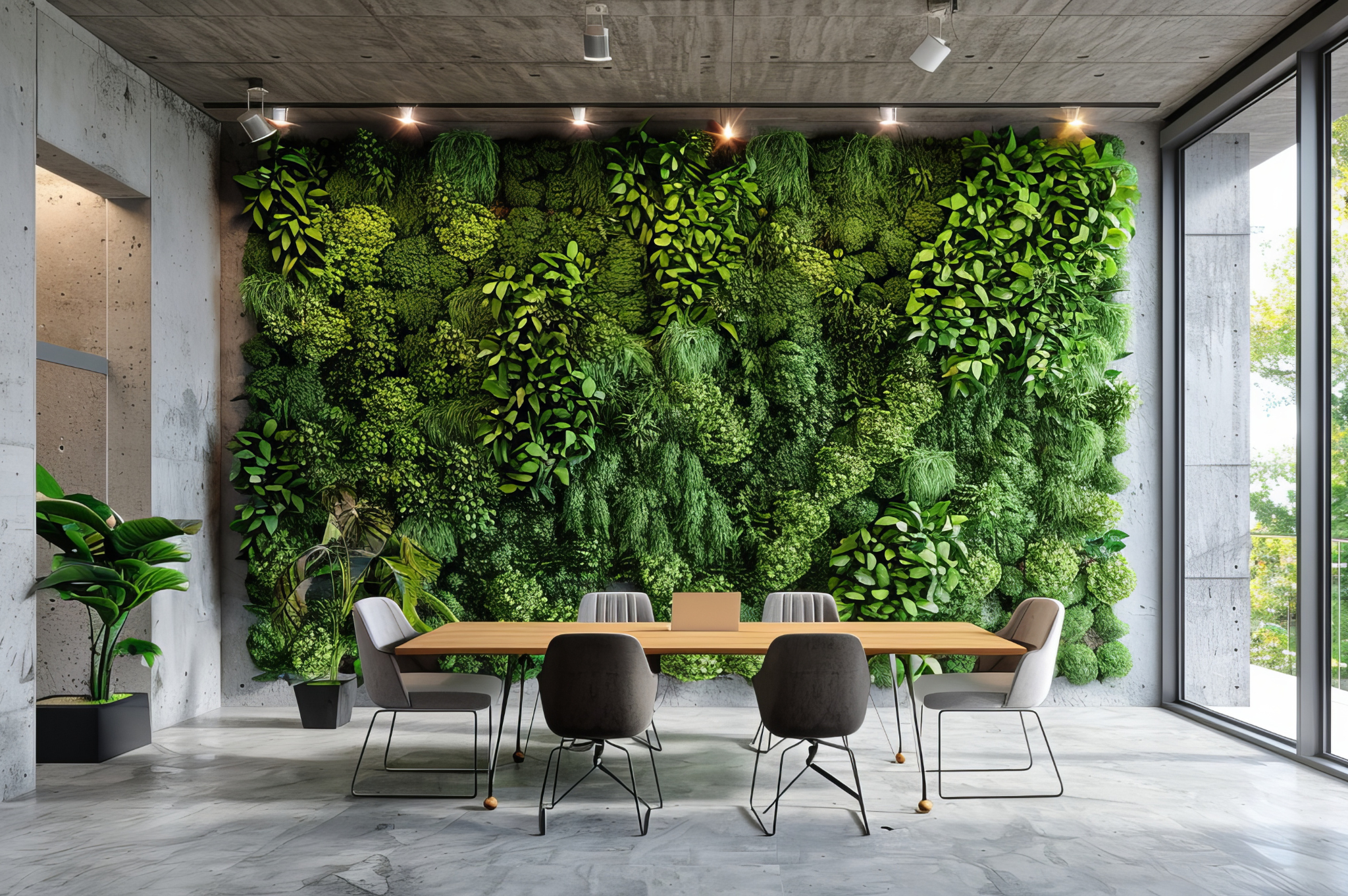 Office with Greenery Wall