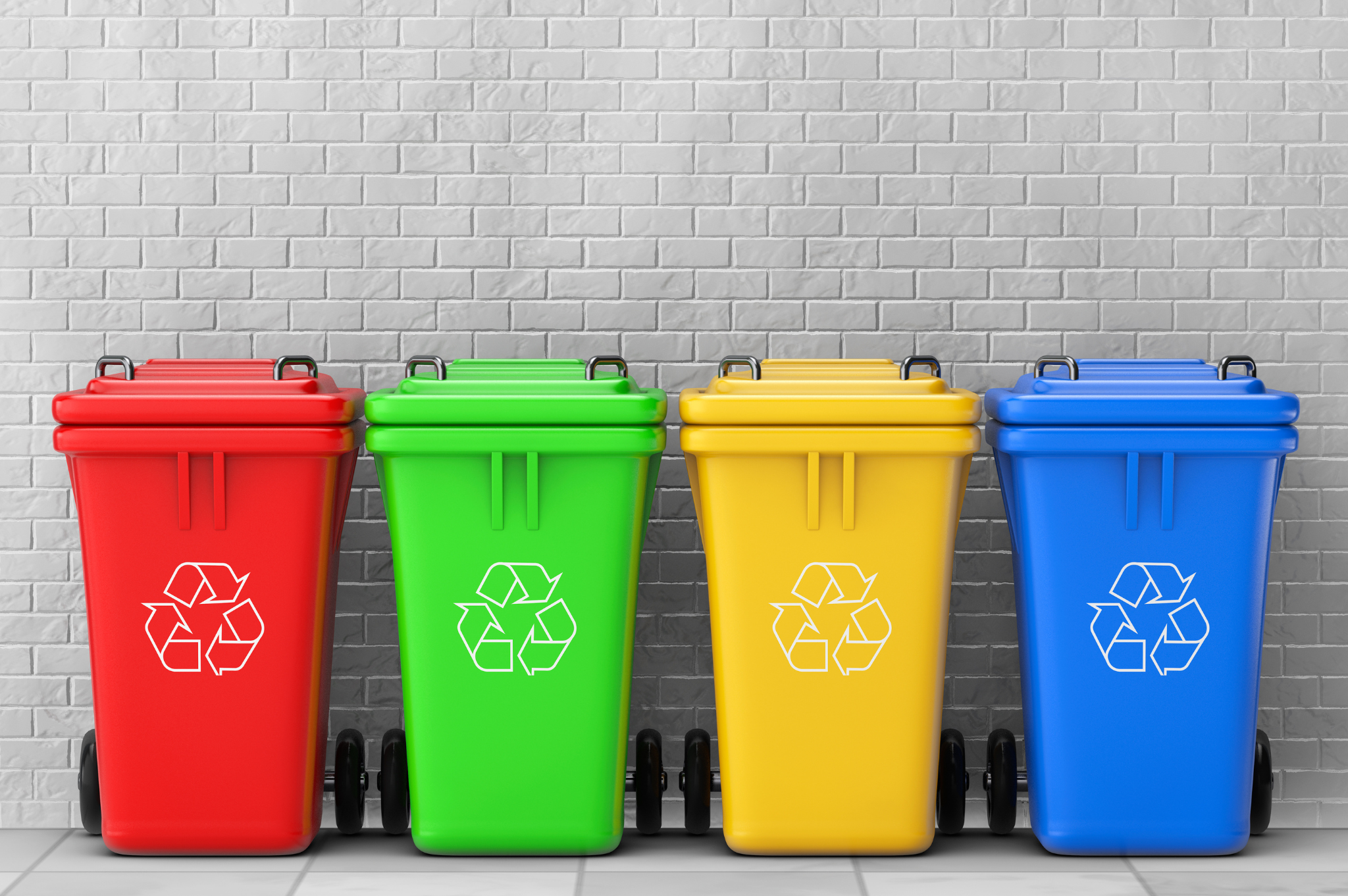 Multicolored Trashcans
