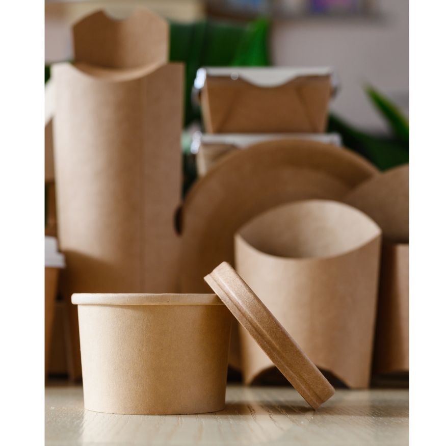 Paper paperboard food packaging with oil & grease resistant, moisture vapor transmission barrier coatings which are plastic alternatives