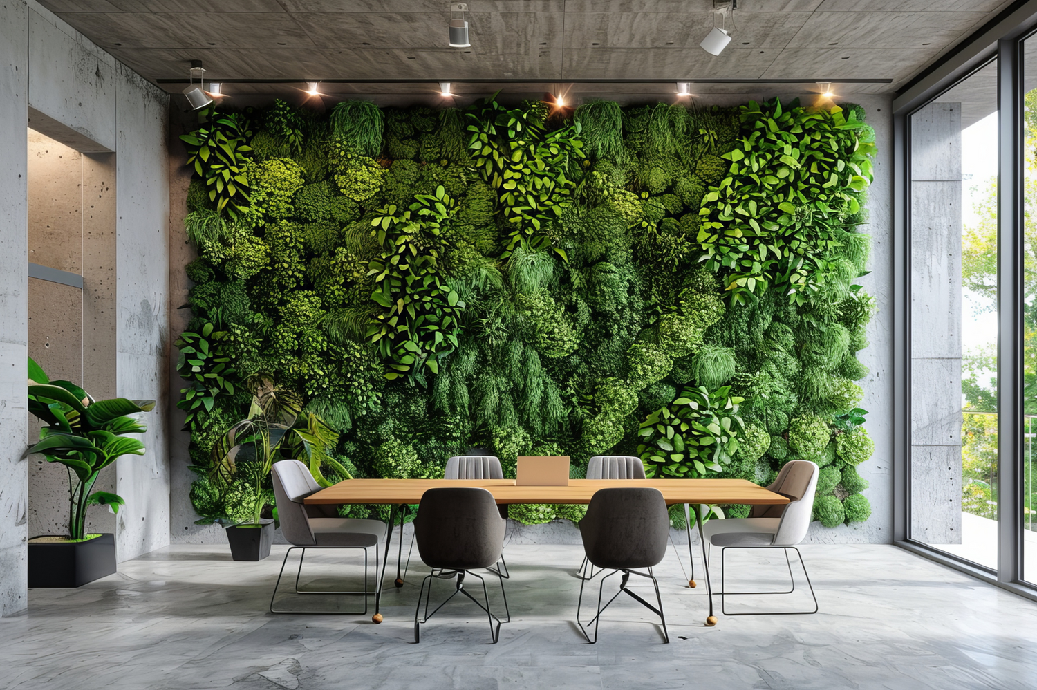 Office with Greenery Wall